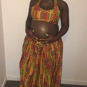 Handmade Two Piece Maternity Top and skirt